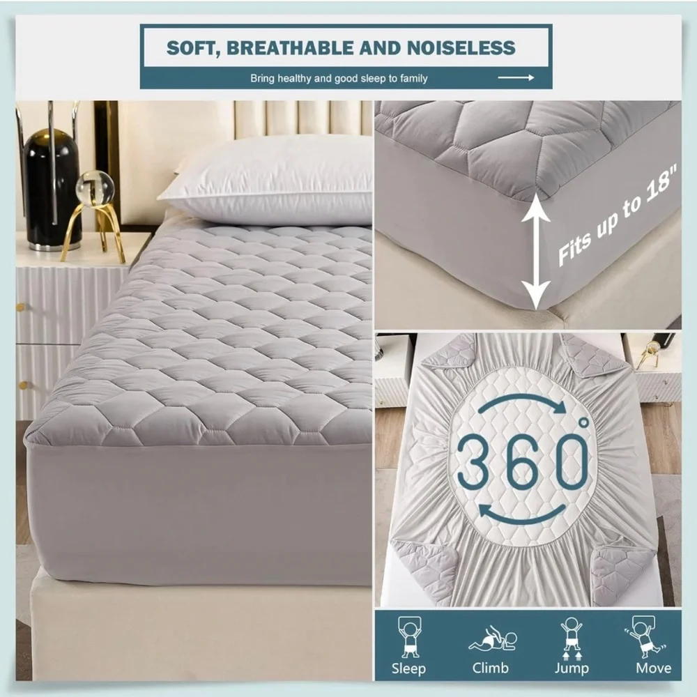 Waterproof Quilted Queen Sized Mattress Pad